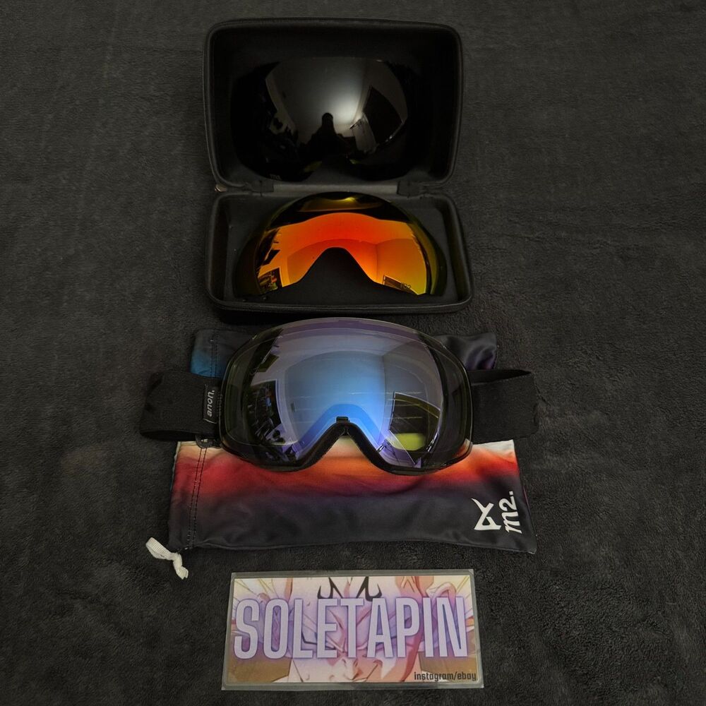 Anon M2 MFI Goggles w/ 3 Magnetic Lenses, Hard Case & Pouch
